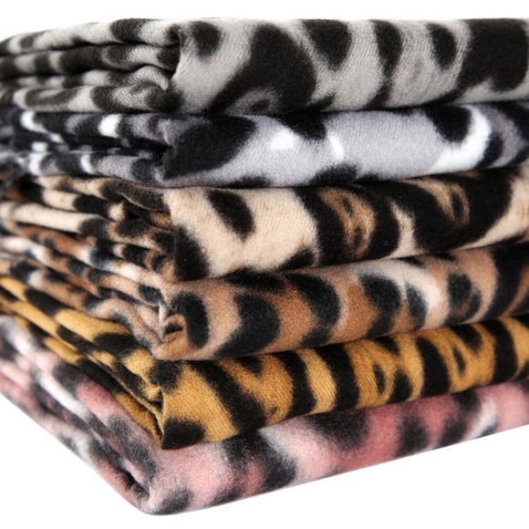 SOLD OUT Camel Leopard Knit Tassel Blanket Scarf - Picture 3 of 3